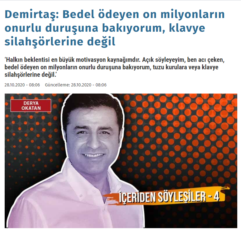 28 Ekim 2020 - Artı Gerçek Röportajı 