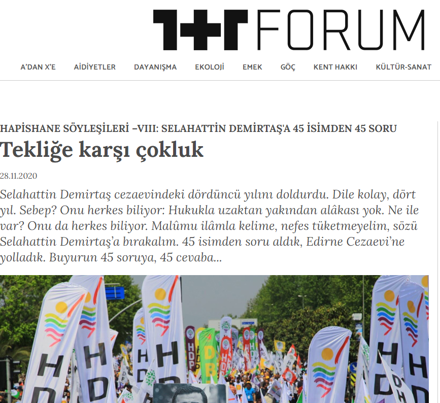 28 Kasım 2020 - 1+1 Forum Röportajı 
